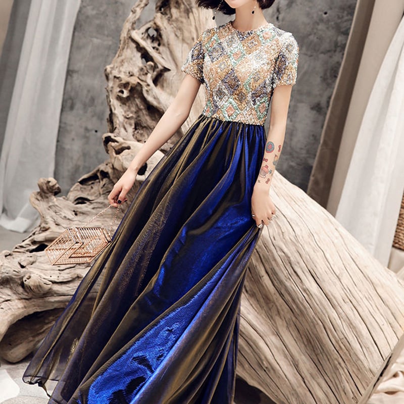 花柄 ロング ドレス パーティー 結婚式 お呼ばれ 演奏会 | REFLET