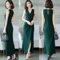 カシュクール ノースリーブ ロングドレス