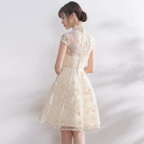 大人かわいい パーティー レース 結婚式 二次会 衣装 ドレス