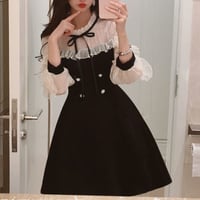 Aライン フリル スリーブ お呼ばれ デート ワンピース ドレス