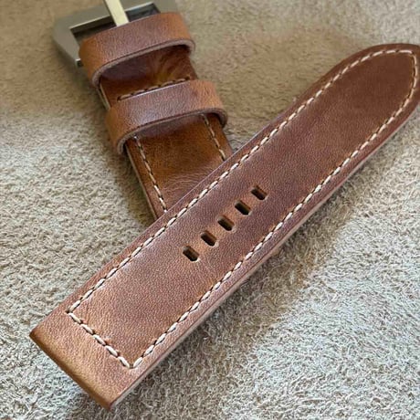 hor-265  HORWEEN ダービー / ナチュラル GPFバックル付属 腕時計ベルト (ラグ26mm - バックル幅26mm)