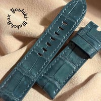 cro-1998  クロコダイル  腕時計 ベルト ブルーグレー (ラグ幅24 mm - バックル幅22 mm)