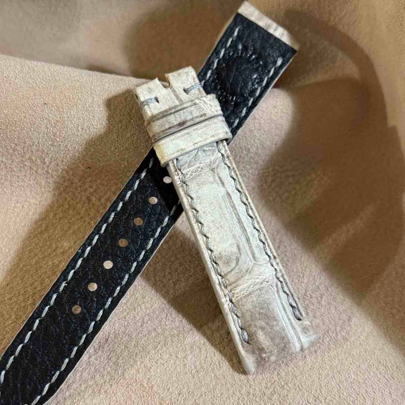 cro-1938 クロコダイル 腕時計 ベルト ヒマラヤクロコ (ラグ幅19