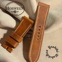 hor-248 HORWEEN ダービー / イングリッシュタン 腕時計ベルト (ラグ24mm - バックル幅22mm)