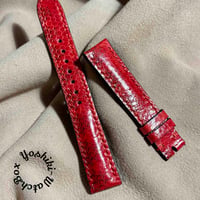 sna-128 シースネイク（ウミヘビ）腕時計ベルト レッド (ラグ幅18 mm - バックル幅16 mm)