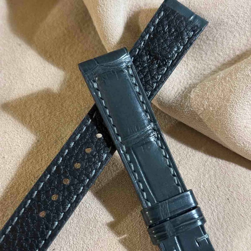 cro-1866 クロコダイル 腕時計ベルトダークグレー ラグ幅20mm cro-1913 クロコダイル 腕時計 ベルト ダークグレー (ラグ幅18