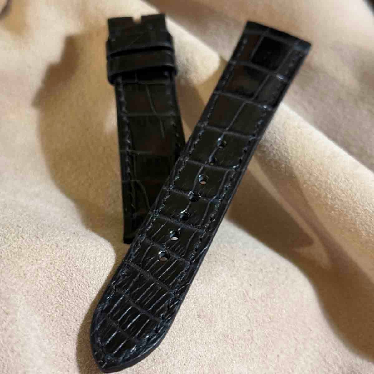 cro-1896 クロコダイル 腕時計ベルト ブラック ラグ幅19mm Amazon | [vietnamcreations] 19mm ブラック クロコダイル腕時計
