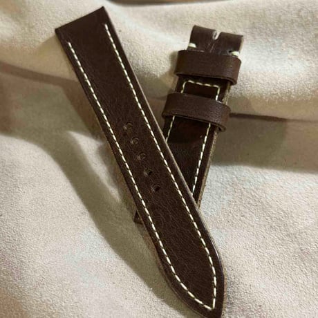 hor-219 HORWEEN ダービー ブラウン 腕時計ベルト (ラグ21mm - バックル幅18mm)
