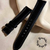 cod-299 コードバン レザー 腕時計ベルト ブラック (ラグ幅20 mm - バックル幅18 mm)