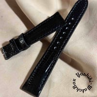 liz-314  リザード レザー 腕時計 ベルト ブラック (ラグ幅19 mm - バックル幅16 mm)