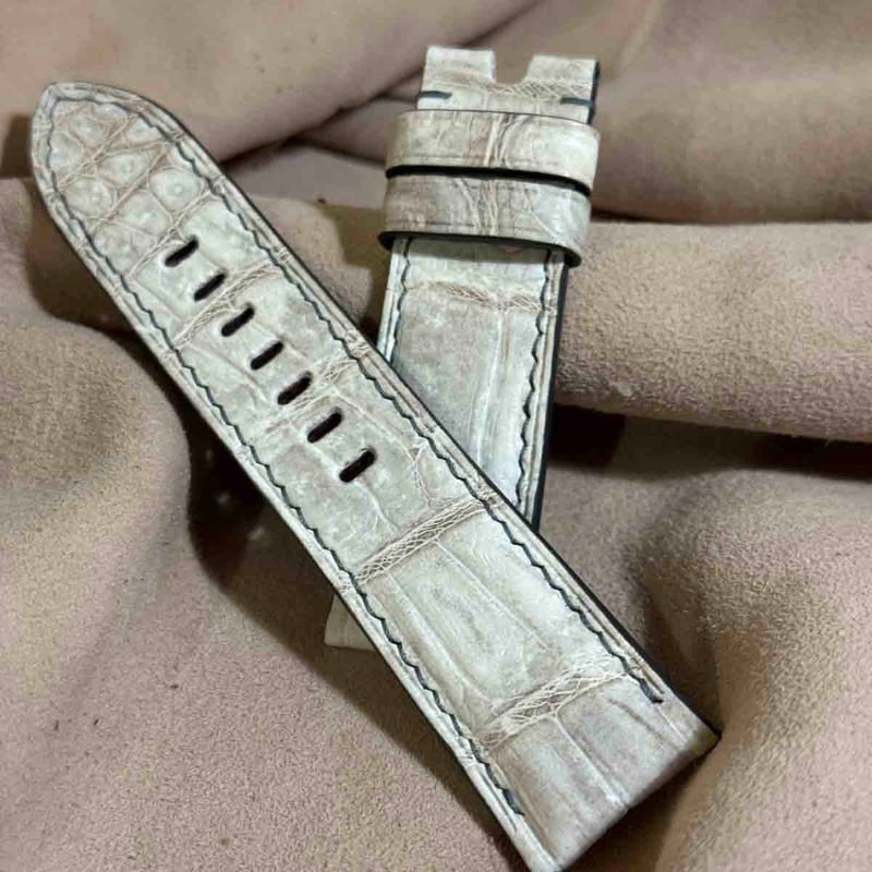 cro-1925 クロコダイル 腕時計 ベルト ヒマラヤクロコ (ラグ幅24