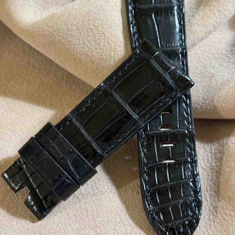 cro-1912 クロコダイル 腕時計 ベルト ブラック (ラグ幅26 mm