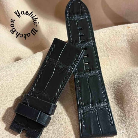 cro-1916 クロコダイル 腕時計ベルト ブラック ラグ幅18mm cro-2100 クロコダイル 腕時計ベルト ブラック (ラグ幅26 mm