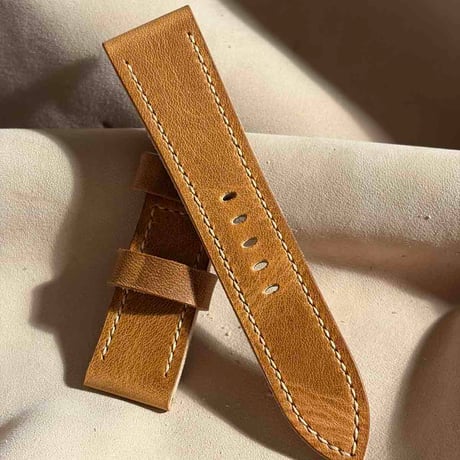 hor-249 HORWEEN ダービー / ナチュラル 腕時計ベルト (ラグ24mm - バックル幅22mm)