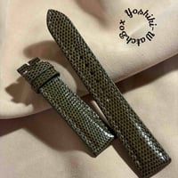 liz-358  リザード レザー 腕時計 ベルト オリーブ (ラグ幅19 mm - バックル幅16 mm)