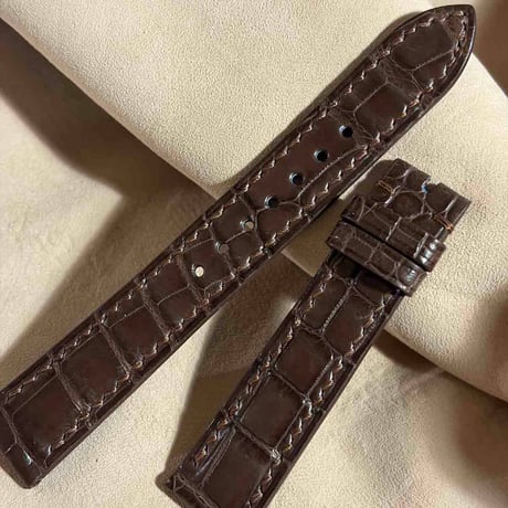 cro-2133  クロコダイル  腕時計ベルト ブラウン (ラグ幅18 mm - バックル幅16 mm)