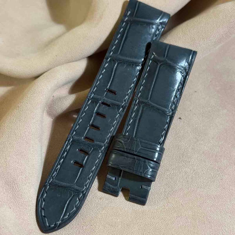 cro-1752 クロコダイル 腕時計ベルト ブラック ラグ幅22mm cro-1752 クロコダイル 腕時計ベルト ブラック ラグ幅22mm cro