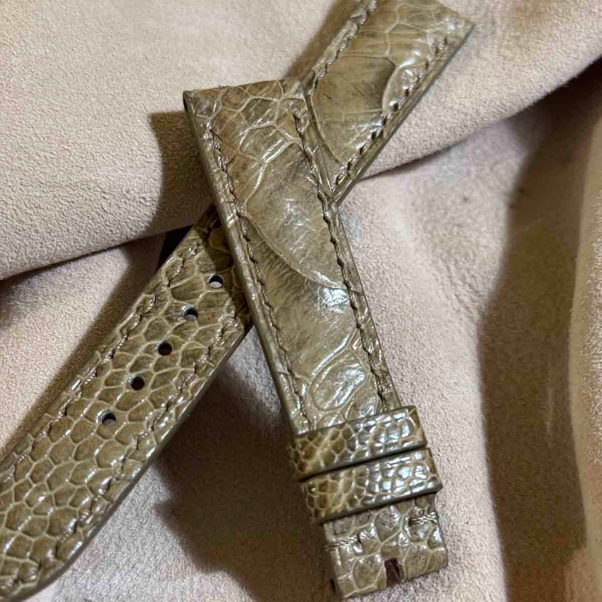 ost-436 オーストリッチ 腕時計ベルト グリーン ラグ幅19mm ost-444 オーストリッチレザー 腕時計ベルト モスグリーン (ラグ