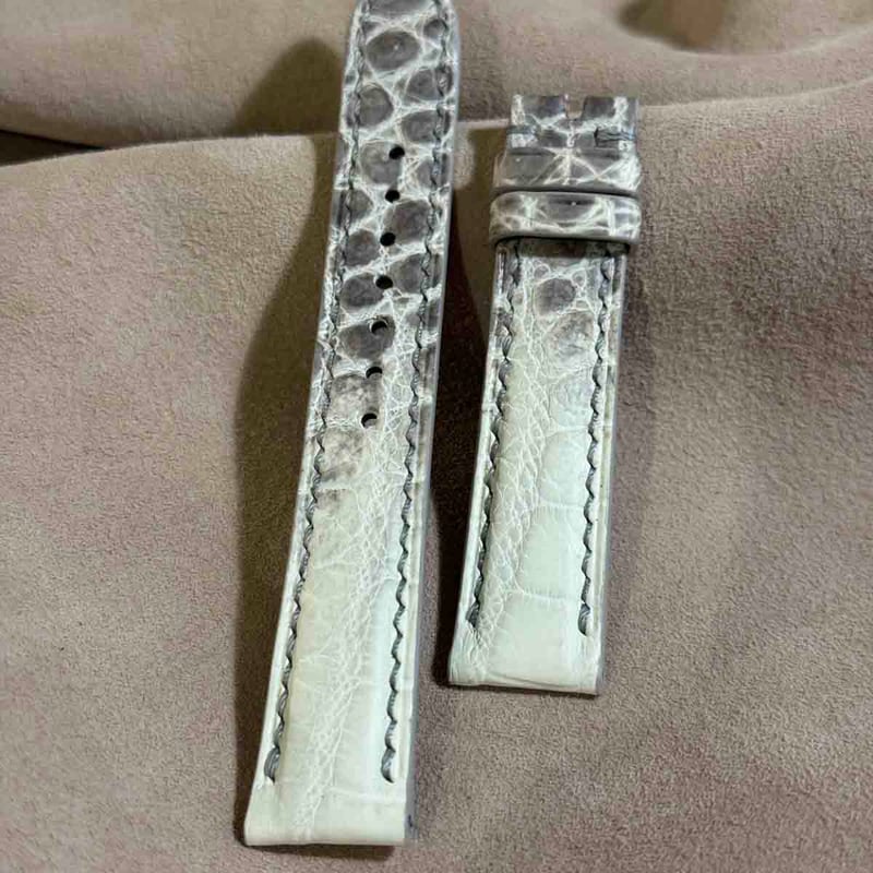 cro-1890 クロコダイル 腕時計ベルト ダークグレー ラグ幅19mm cro