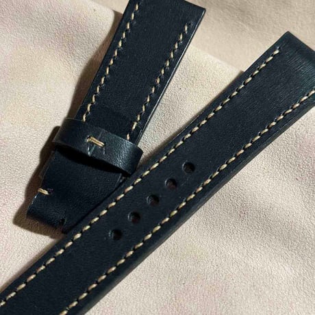 hor-153 ホーウィン ダービー  ブラック 腕時計ベルト (ラグ幅21mm - バックル幅18mm)