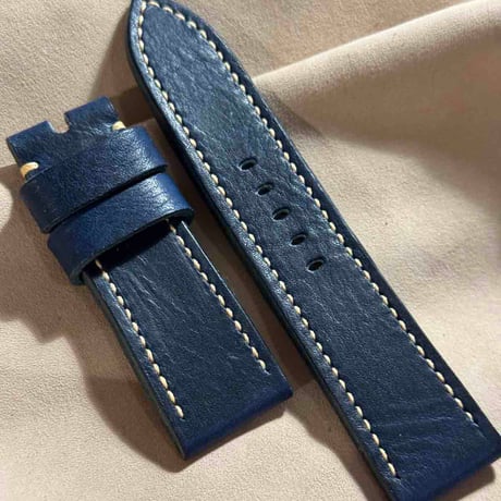 hor-189 ホーウィン ダービー コバルトブルー  腕時計ベルト (ラグ24mm - バックル幅22mm)