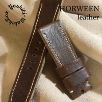 hor-220 HORWEEN ダービー ブラウン 腕時計ベルト (ラグ24mm - バックル幅22mm)