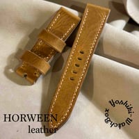 hor-225 HORWEEN ダービー ナチュラル 腕時計ベルト (ラグ22mm - バックル幅20mm)