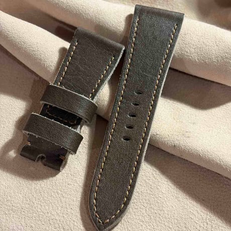 hor-237 HORWEEN バイソングレー 腕時計ベルト (ラグ26mm - バックル幅22mm)