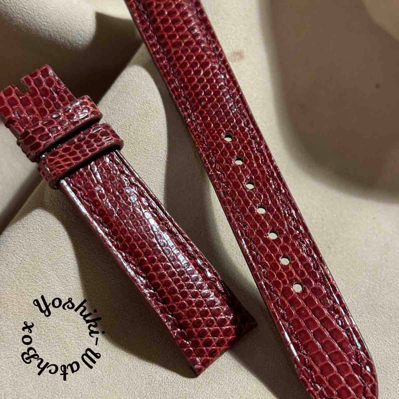 liz-297 リザード レザー 腕時計 ベルト レッド (ラグ幅18 mm