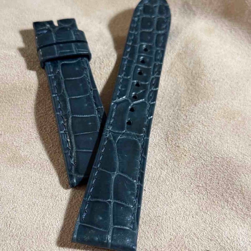 cro-1821 クロコダイル 腕時計ベルト ブルーグレー ラグ幅21mm cro-1821 クロコダイル レザー 腕時計 ベルト ブルーグレー (ラグ幅21