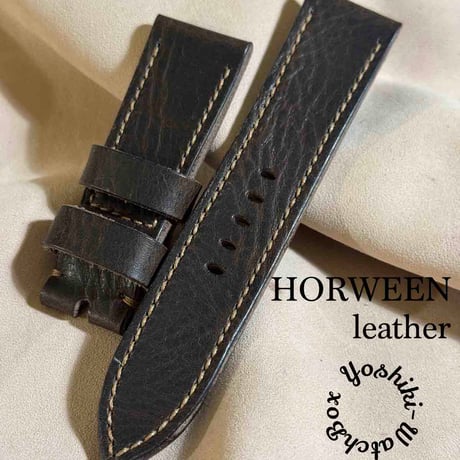 hor-218 HORWEENレザー ナチュラル 腕時計ベルト ラグ幅26mm hor-218 HORWEEN ダービー ナチュラル 腕時計ベルト (ラグ26mm