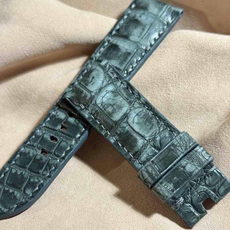 cro-1570 クロコダイル レザー 腕時計 ベルト ヌバック グレー cro-1570 クロコダイル レザー 腕時計 ベルト ヌバック グレー