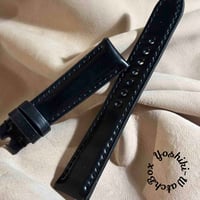 cod-334 コードバン レザー 腕時計ベルト ブラック (ラグ幅19 mm - バックル幅16 mm)