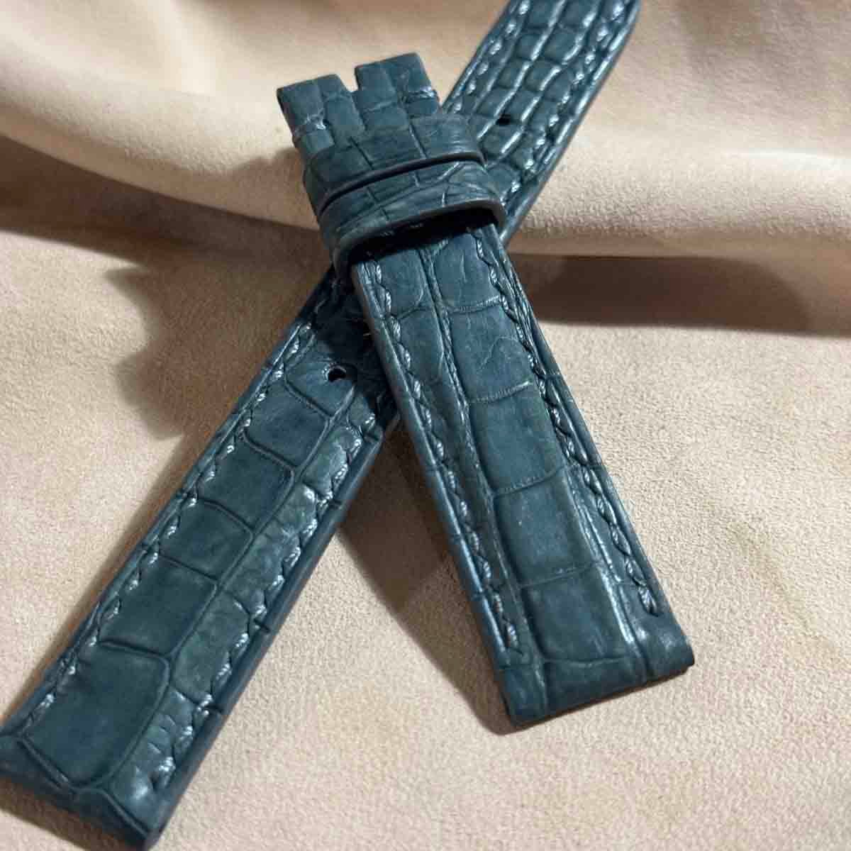 cro-1686 クロコダイル レザー 腕時計 ベルト ヌバックグレー cro-1686 クロコダイル レザー 腕時計 ベルト ヌバックグレー