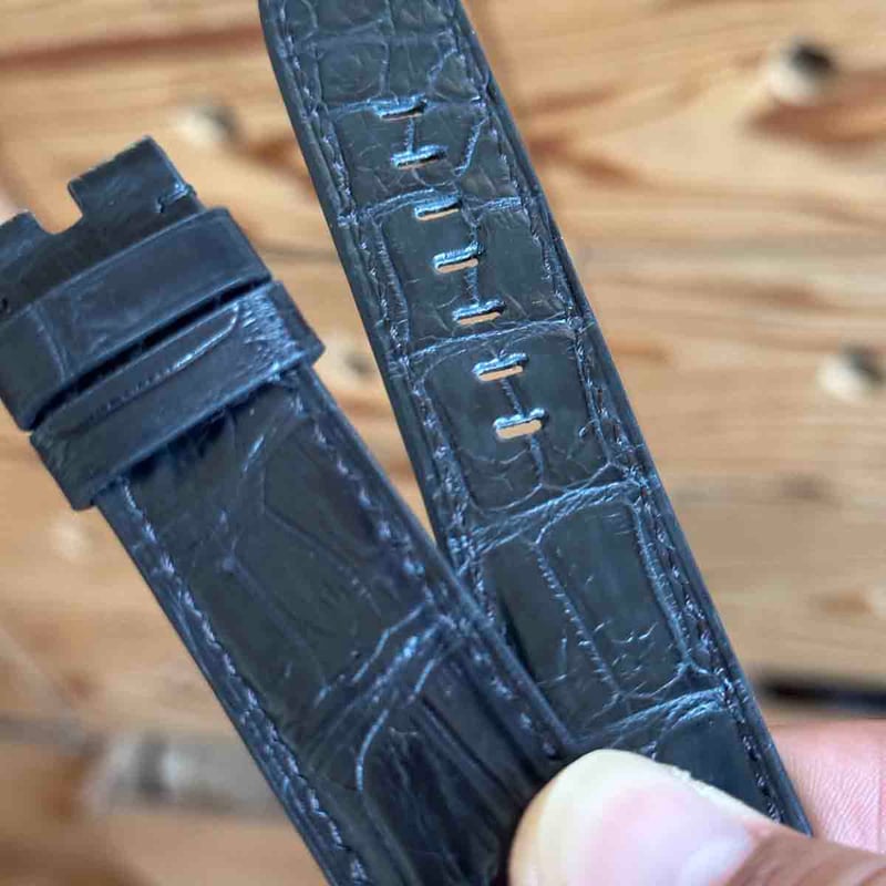 cro-1965 B級品 クロコダイル 腕時計 ベルト ブラック (ラグ幅24