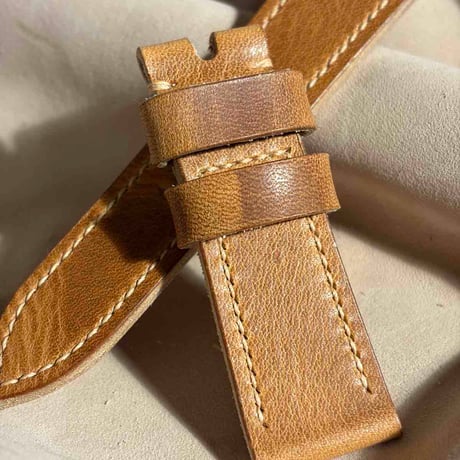 hor-249 HORWEEN ダービー / ナチュラル 腕時計ベルト (ラグ24mm - バックル幅22mm)