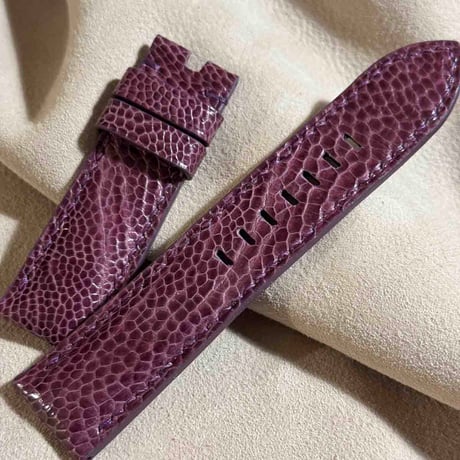 ost-386 オーストリッチレザー 腕時計ベルト パープル (ラグ幅24mm - バックル幅22mm)