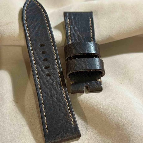 hor-211 HORWEEN ダービー ダークブラウン 腕時計ベルト (ラグ24mm - バックル幅22mm)