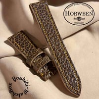hor-262 HORWEEN バイソンレザー / ブラウン 腕時計ベルト (ラグ22mm - バックル幅20mm)