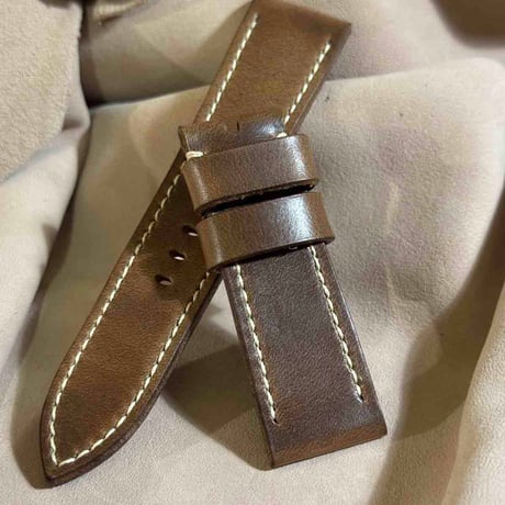 hor-222 HORWEEN クロムエクセルレザー ナチュラル 腕時計ベルト (ラグ24mm - バックル幅22mm)