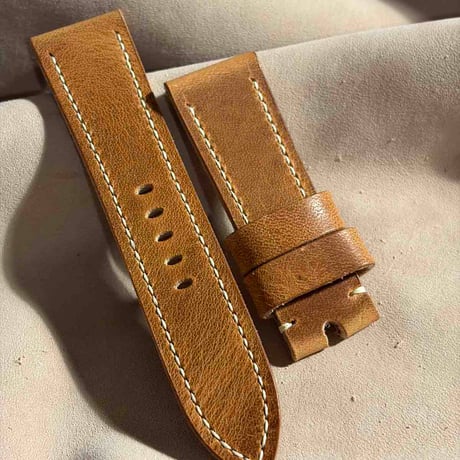 hor-250 HORWEEN ダービー / ナチュラル 腕時計ベルト (ラグ24mm - バックル幅22mm)