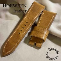 hor-218 HORWEEN ダービー ナチュラル 腕時計ベルト (ラグ26mm - バックル幅22mm)