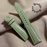 liz-360  リザード レザー 腕時計 ベルト モスグリーン (ラグ幅19 mm - バックル幅16 mm)