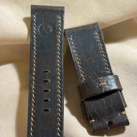 hor-211 HORWEEN ダービー ダークブラウン 腕時計ベルト (ラグ24mm - バックル幅22mm)