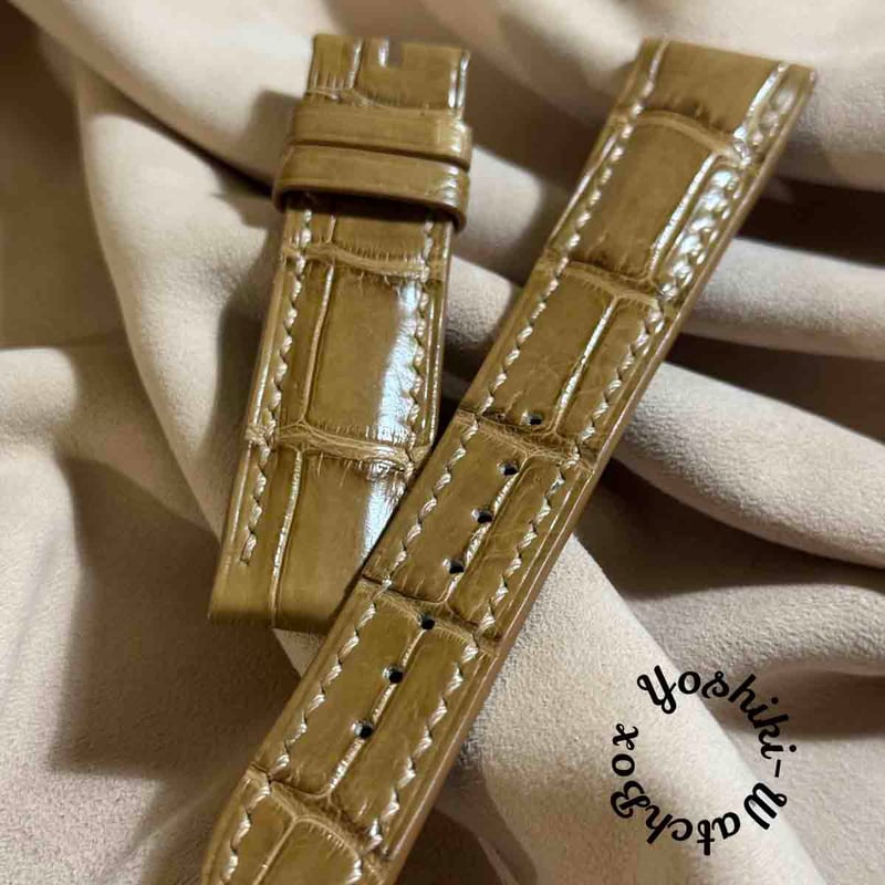 cro-1962 クロコダイル 腕時計 ベルト ライトブラウン (ラグ幅21 mm