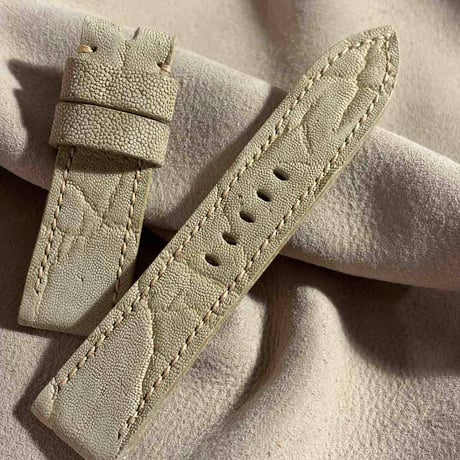 exh-77 タンニン鞣しエレファントレザー 腕時計ベルト  (ラグ幅24mm - バックル幅22mm)
