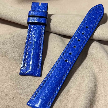 sna-47 シースネイク（ウミヘビ）  腕時計ベルト ブルー (ラグ幅19mm - バックル幅16mm)