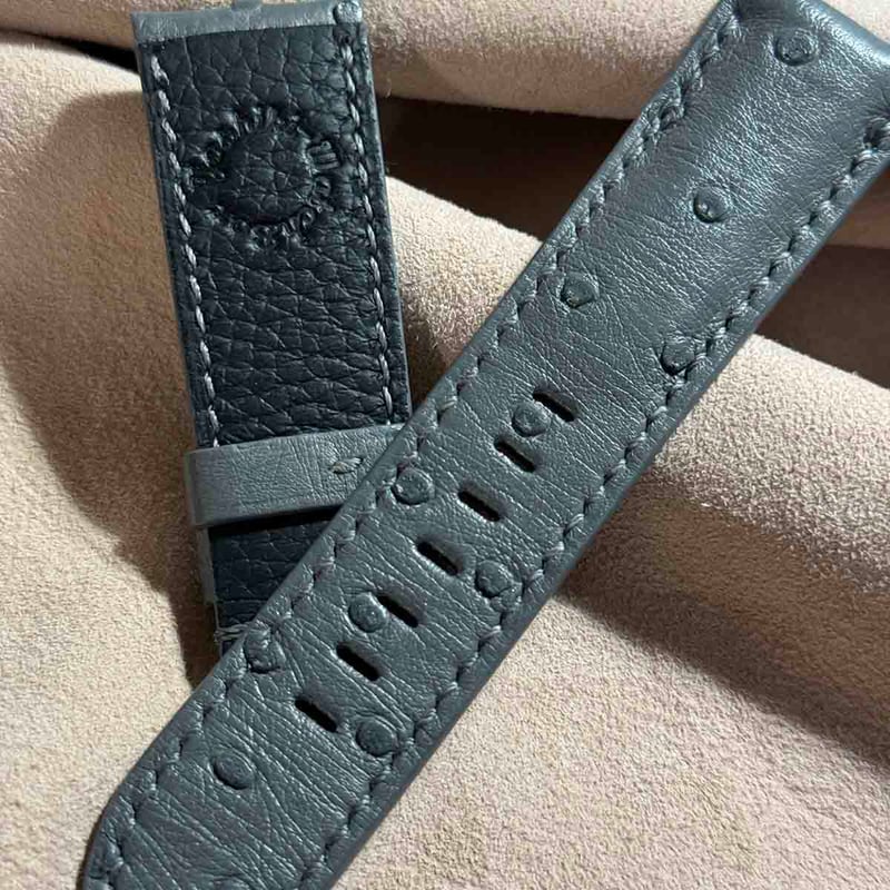 ost-323 オーストリッチ 腕時計ベルト グレー ラグ幅24mm