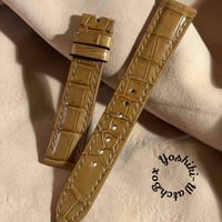 cro-2132  クロコダイル  腕時計ベルト コーヒーブラウン (ラグ幅18 mm - バックル幅16 mm)