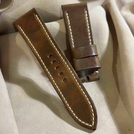 hor-222 HORWEEN クロムエクセルレザー ナチュラル 腕時計ベルト (ラグ24mm - バックル幅22mm)